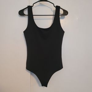 Express Body Contour Black High Compression Scoop Neck Bodysuit Small